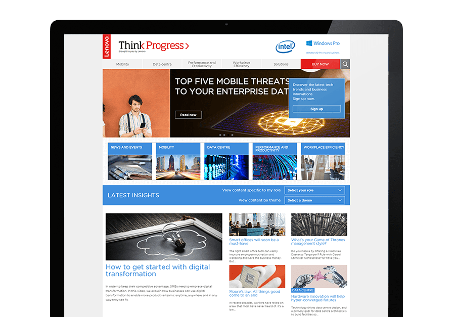 Lenovo Think Progress screenshot - Great Minds Case Study