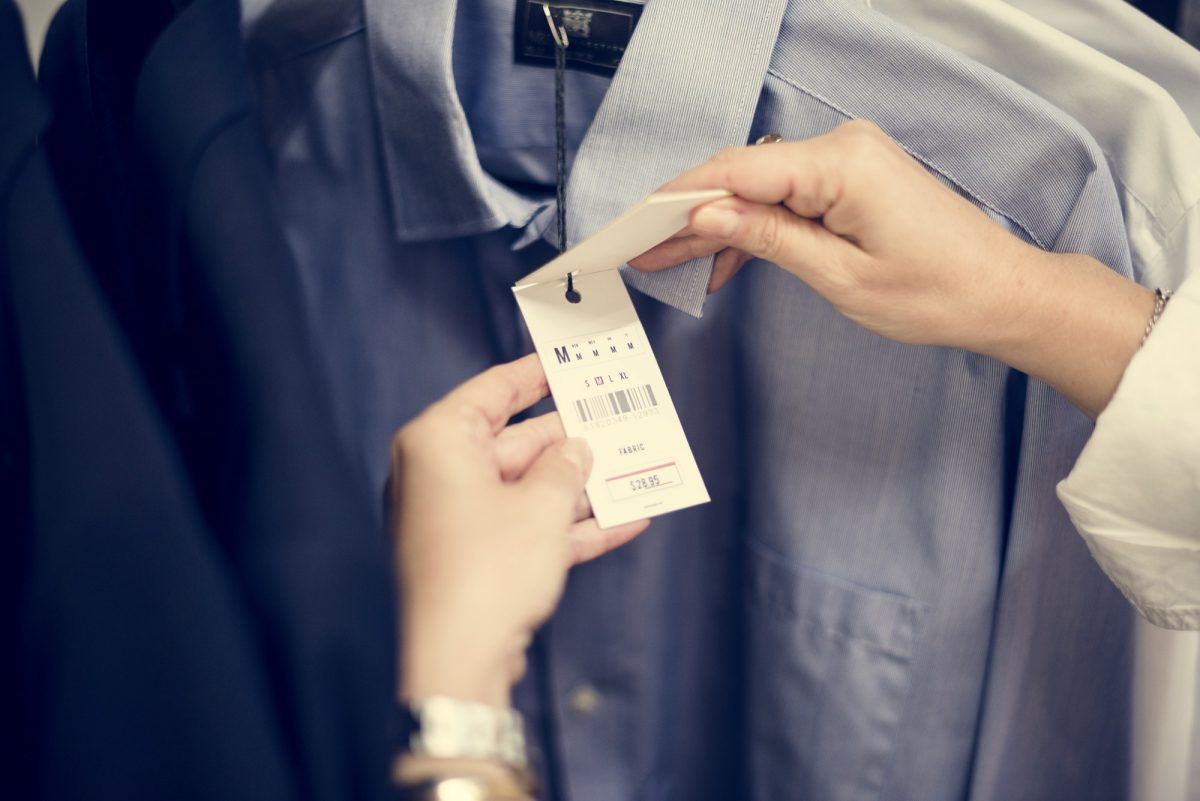 Customer checking the price of a product