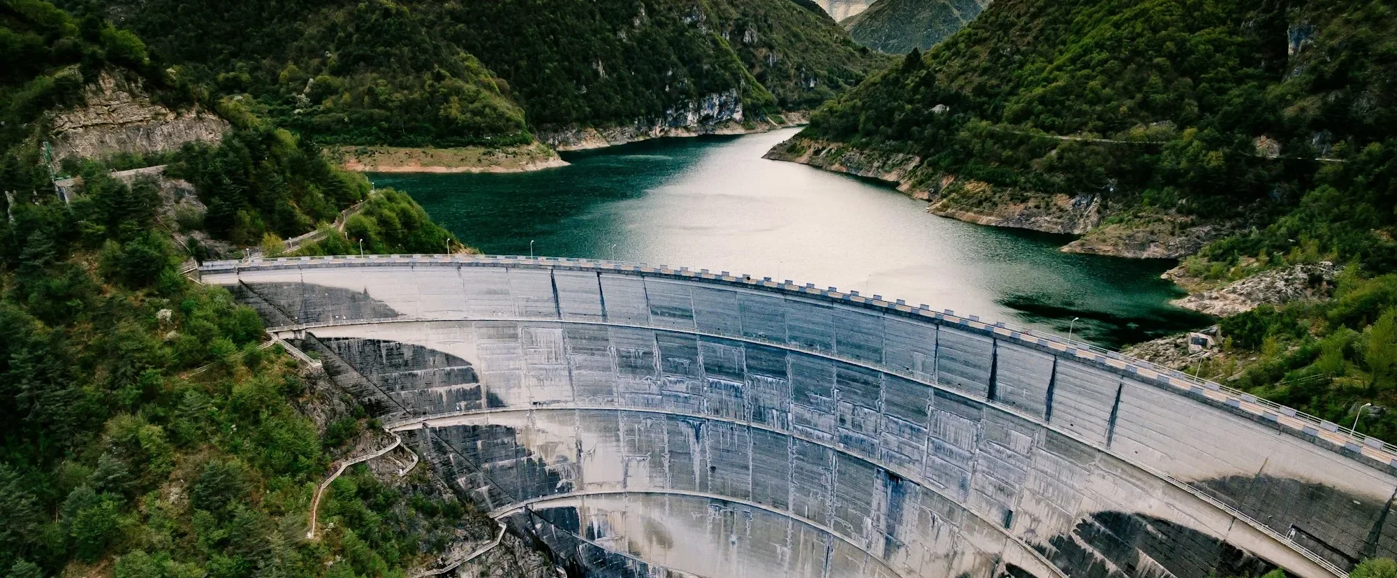 Valvestino Dam in Italy. Hydroelectric power plant.