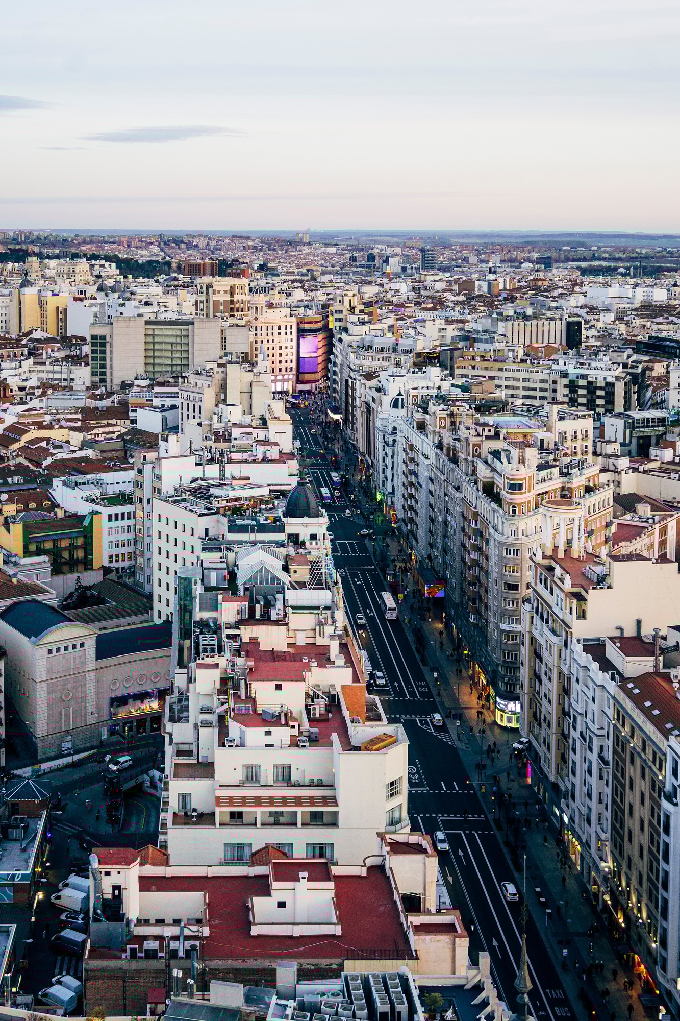 Panoramic view of the Madrid city. Spain.