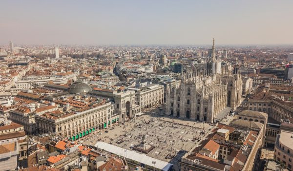 Aerial view of Duomo di Milano