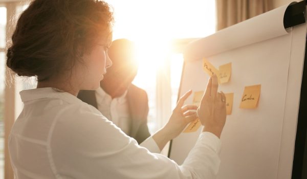 Business people planning resources