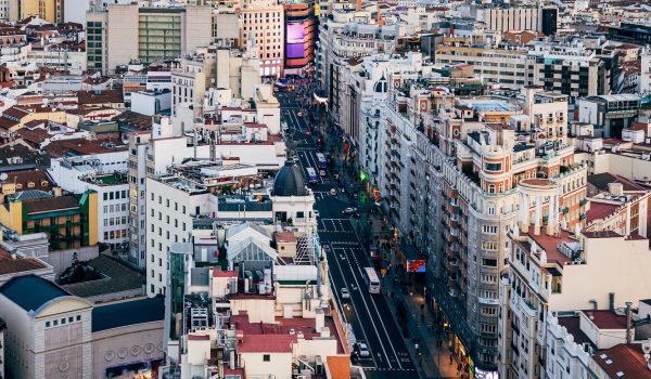 Panoramic view of the Madrid city. Spain.