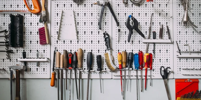 Workshop Wall of various tools and instruments